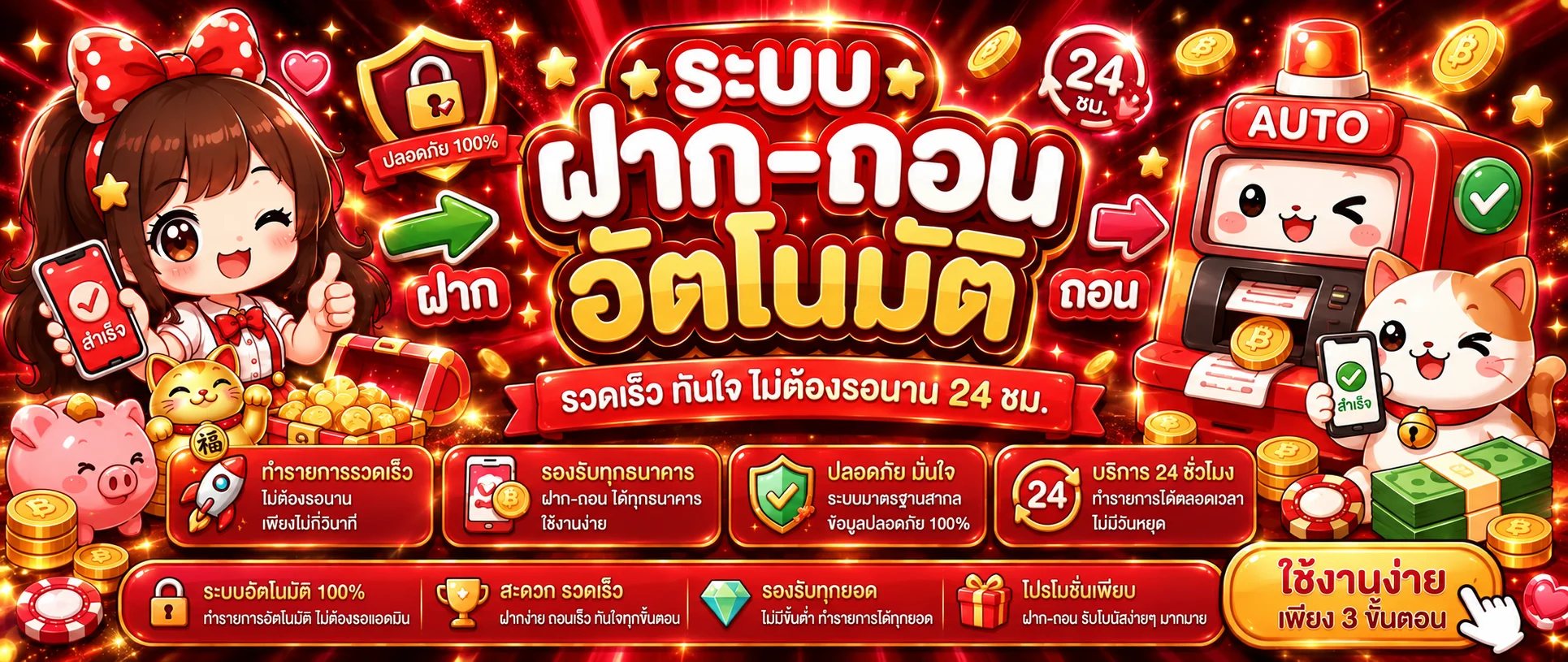 PUG555 ฝากถอนออโต้ พร้อมระบบตรวจรายการ